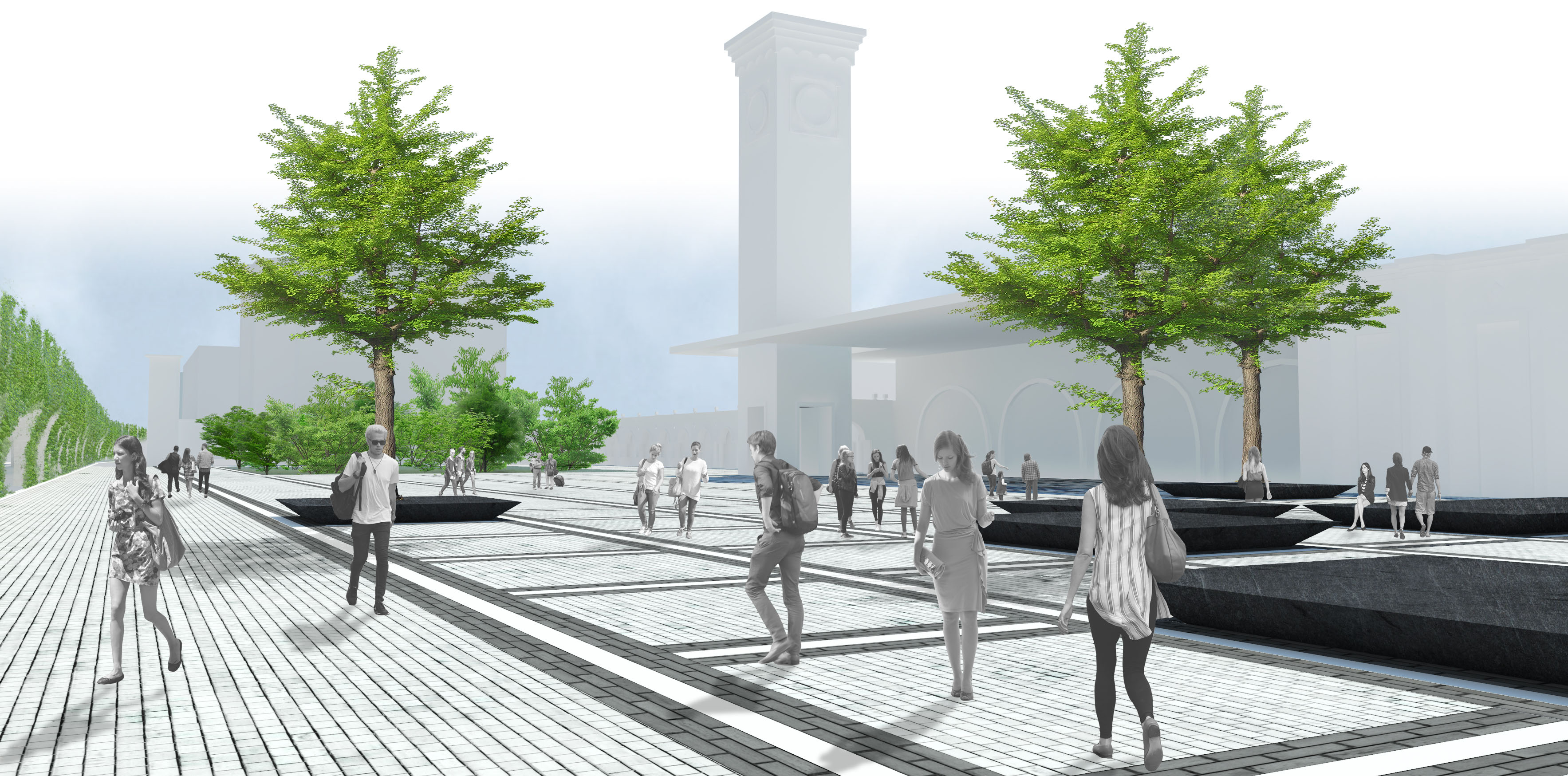 Arrival on the station from the city